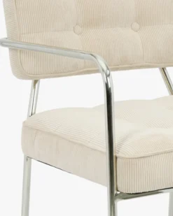 Chaise, Beige pampa & Métal chromé Orea