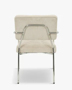 Chaise, Beige pampa & Métal chromé Orea