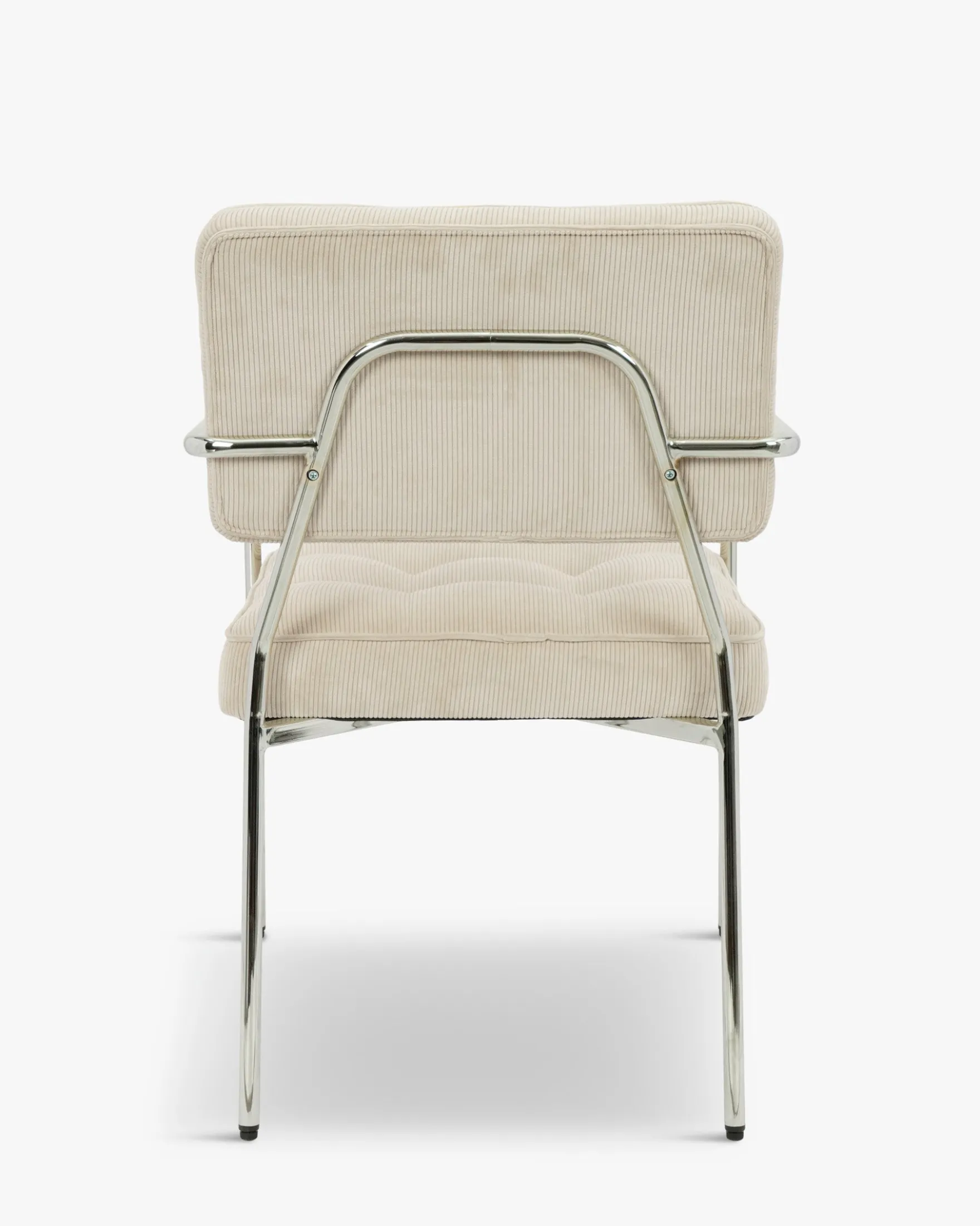 Chaise, Beige pampa & Métal chromé Orea