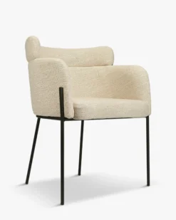 Chaise, Beige sable & métal noir Baron