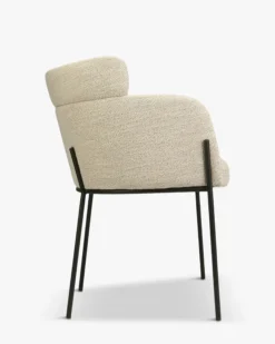 Chaise, Beige sable & métal noir Baron