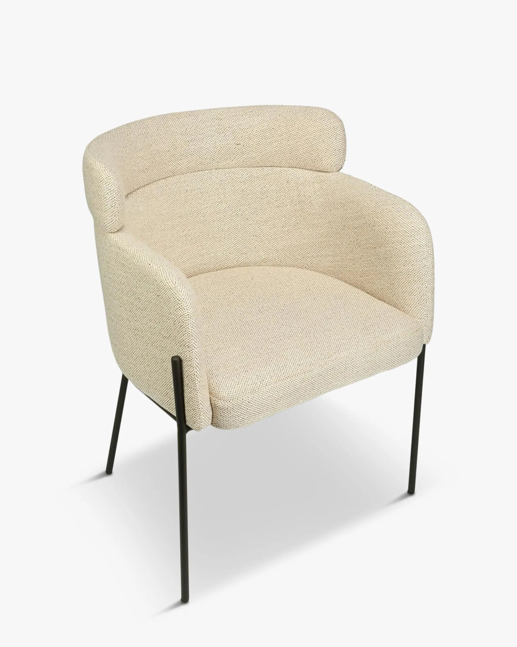Chaise, Beige sable & métal noir Baron