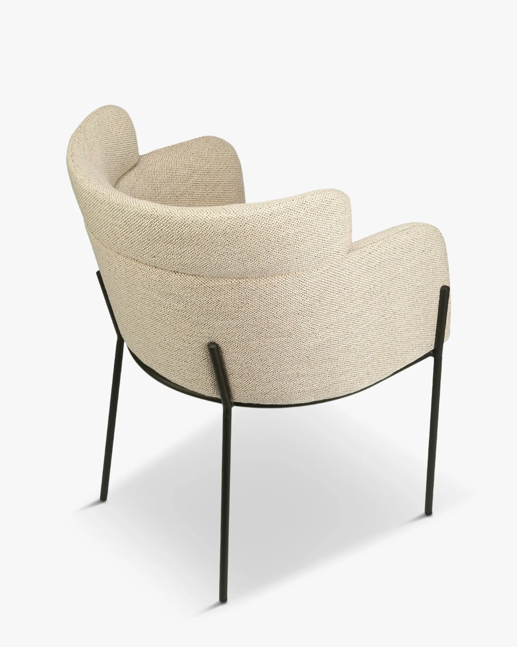 Chaise, Beige sable & métal noir Baron