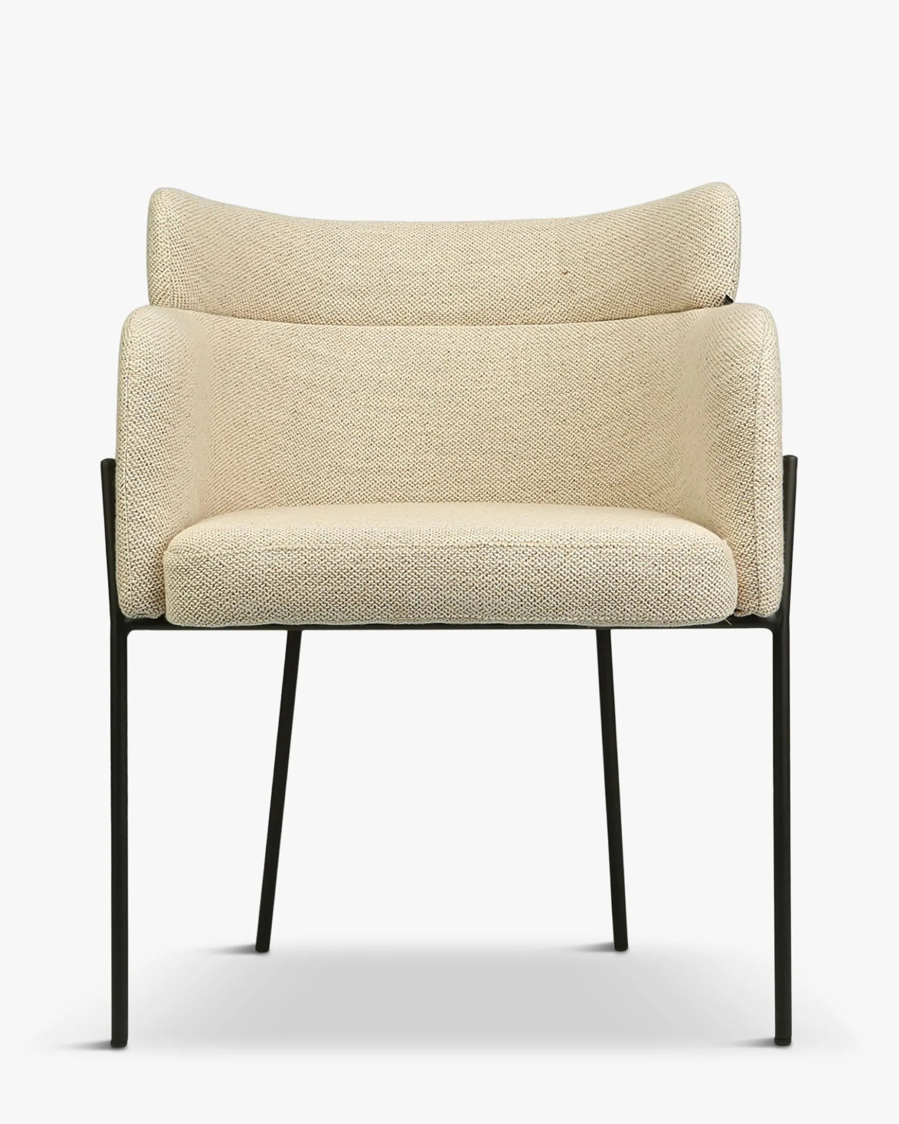 Chaise, Beige sable & métal noir Baron