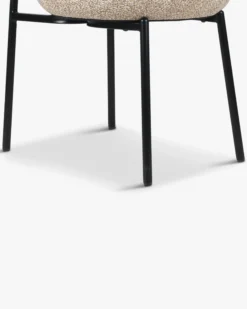 Chaise bicolore, Camel sable, Jaune moucheté & Métal noir Maia