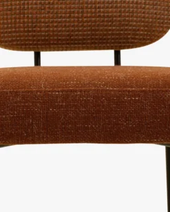 Chaise, Bicolore: tweed orange miami + rouge brique & métal noir Mogan