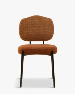 Chaise, Bicolore: tweed orange miami + rouge brique & métal noir Mogan