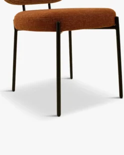 Chaise, Bicolore: tweed orange miami + rouge brique & métal noir Mogan