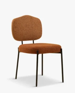 Chaise, Bicolore: tweed orange miami + rouge brique & métal noir Mogan