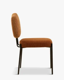 Chaise, Bicolore: tweed orange miami + rouge brique & métal noir Mogan