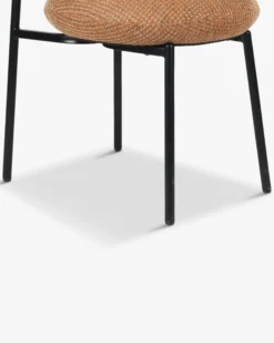 Chaise bicolore, Tweed orange miami, Rouge brique & Métal noir Maia