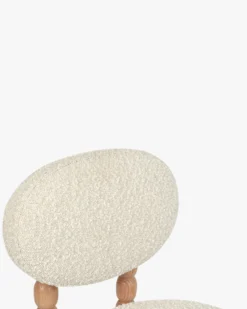 Chaise, Blanc avoine bouclé & bois de chêne Bold