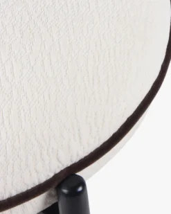 Chaise, Blanc écru texturé & métal noir Arty