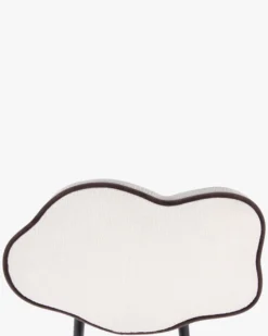 Chaise, Blanc écru texturé & métal noir Arty