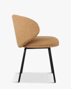 Chaise, Camel sable & métal noir Savio