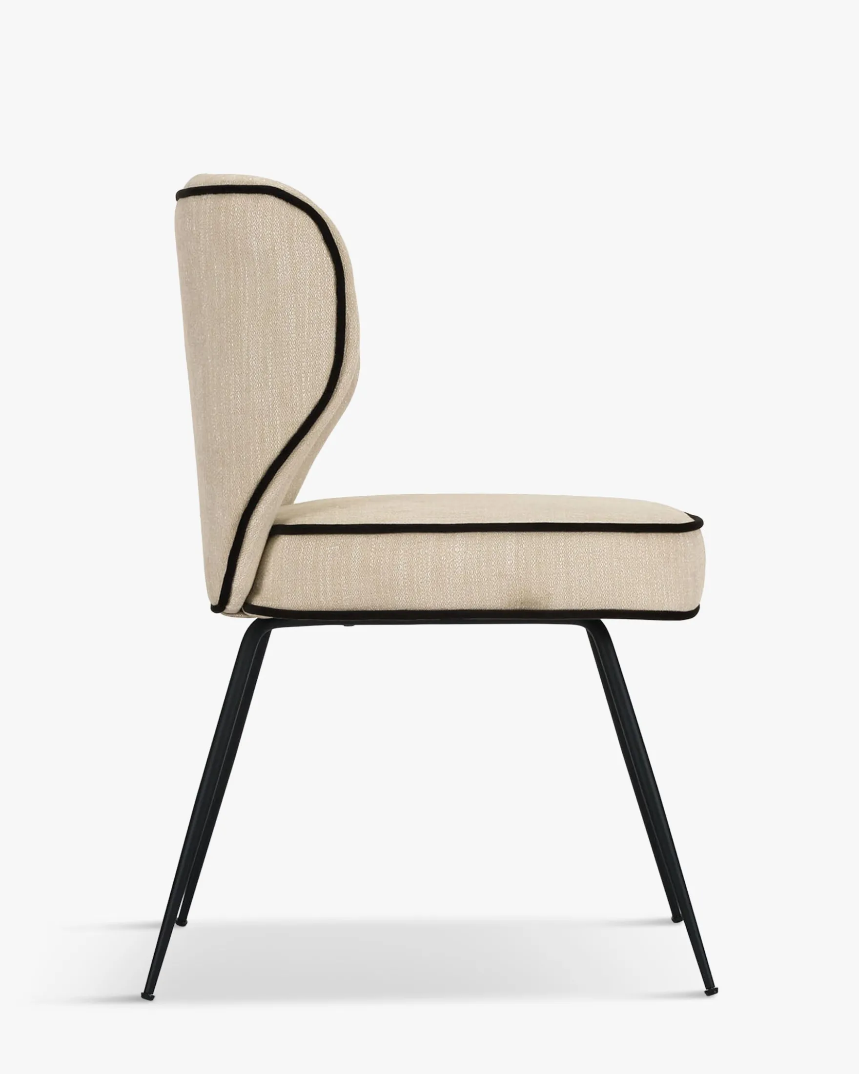 Chaise, Crème vanille & métal noir Wayne