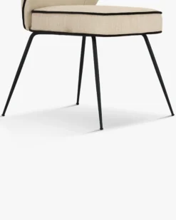 Chaise, Crème vanille & métal noir Wayne