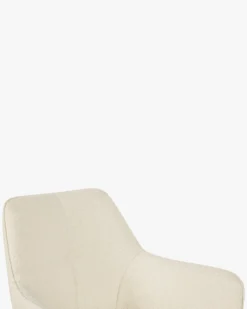 Chaise de bureau, Blanc bouclette & métal doré, 60x86 Kingscross