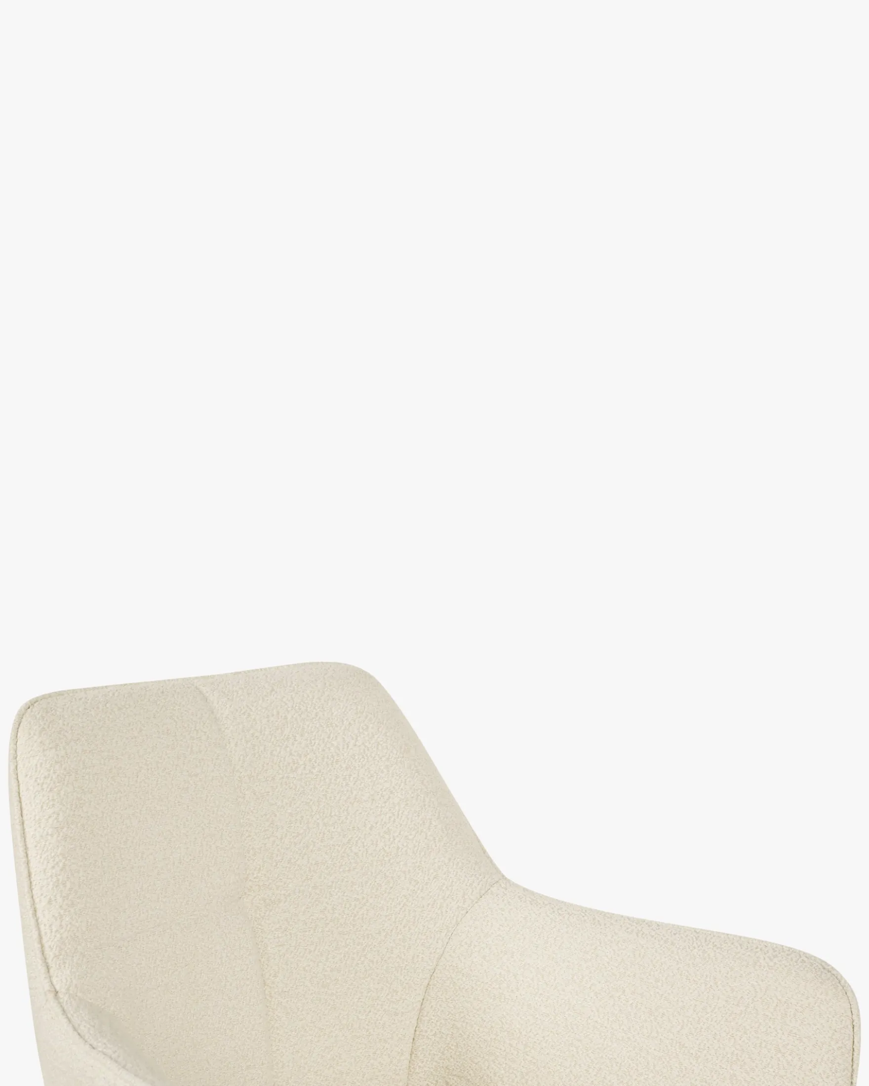 Chaise de bureau, Blanc bouclette & métal doré, 60x86 Kingscross