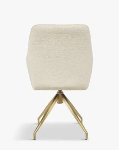 Chaise de bureau, Blanc bouclette & métal doré, 60x86 Kingscross