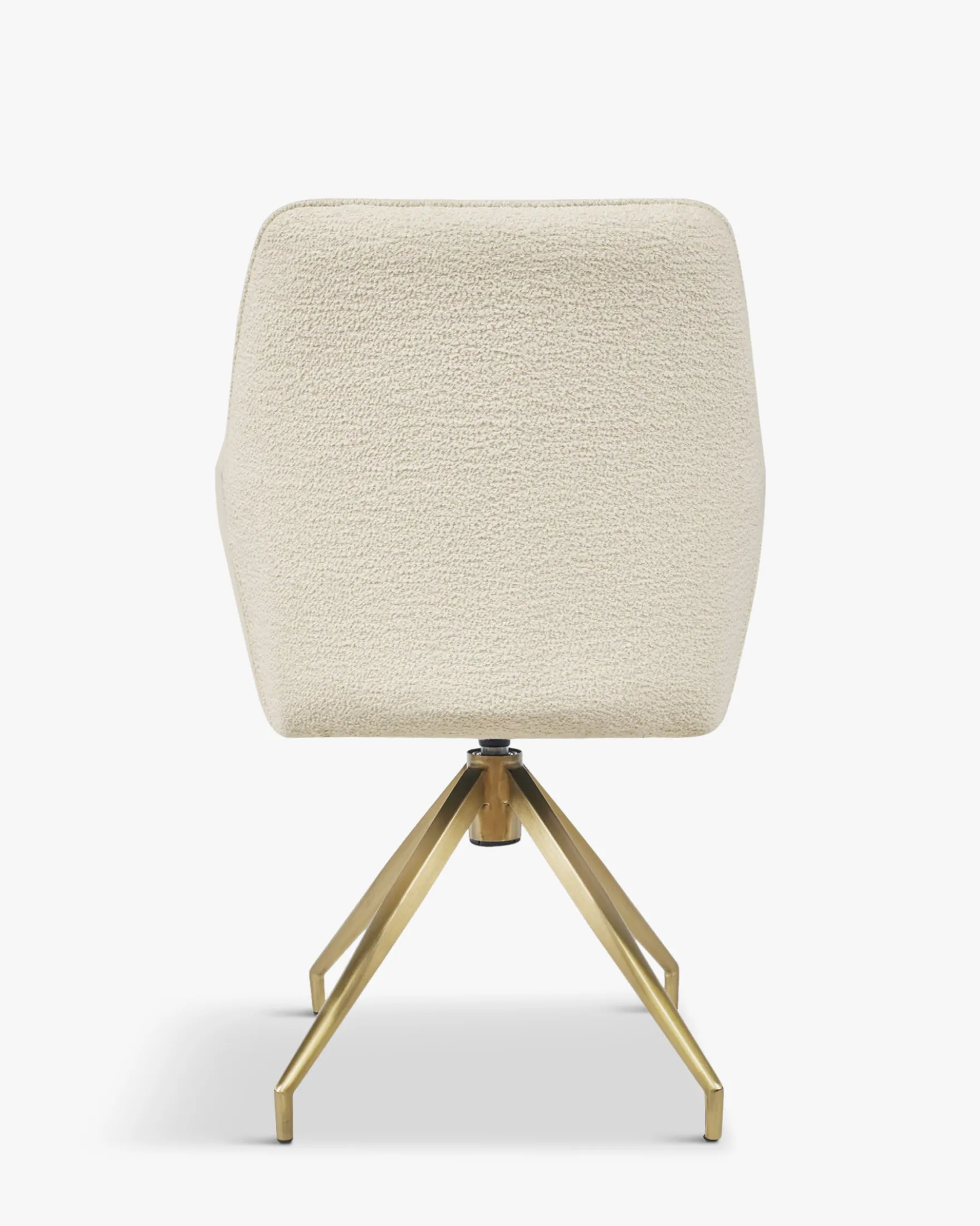Chaise de bureau, Blanc bouclette & métal doré, 60x86 Kingscross