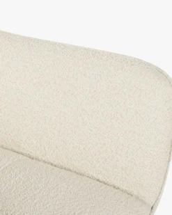 Chaise de bureau, Blanc bouclette & métal doré, 60x86 Kingscross