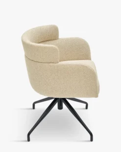 Chaise de bureau rotative, Beige sable & métal noir Baron
