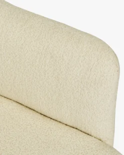 Chaise de bureau rotative, Blanc bouclette anti-tâches & métal doré Luthor