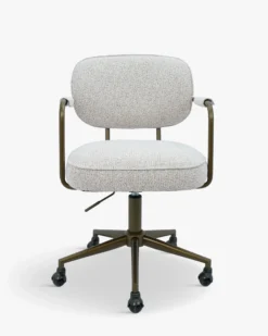 Chaise de bureau rotative, Tweed beige moucheté taupe Celesta