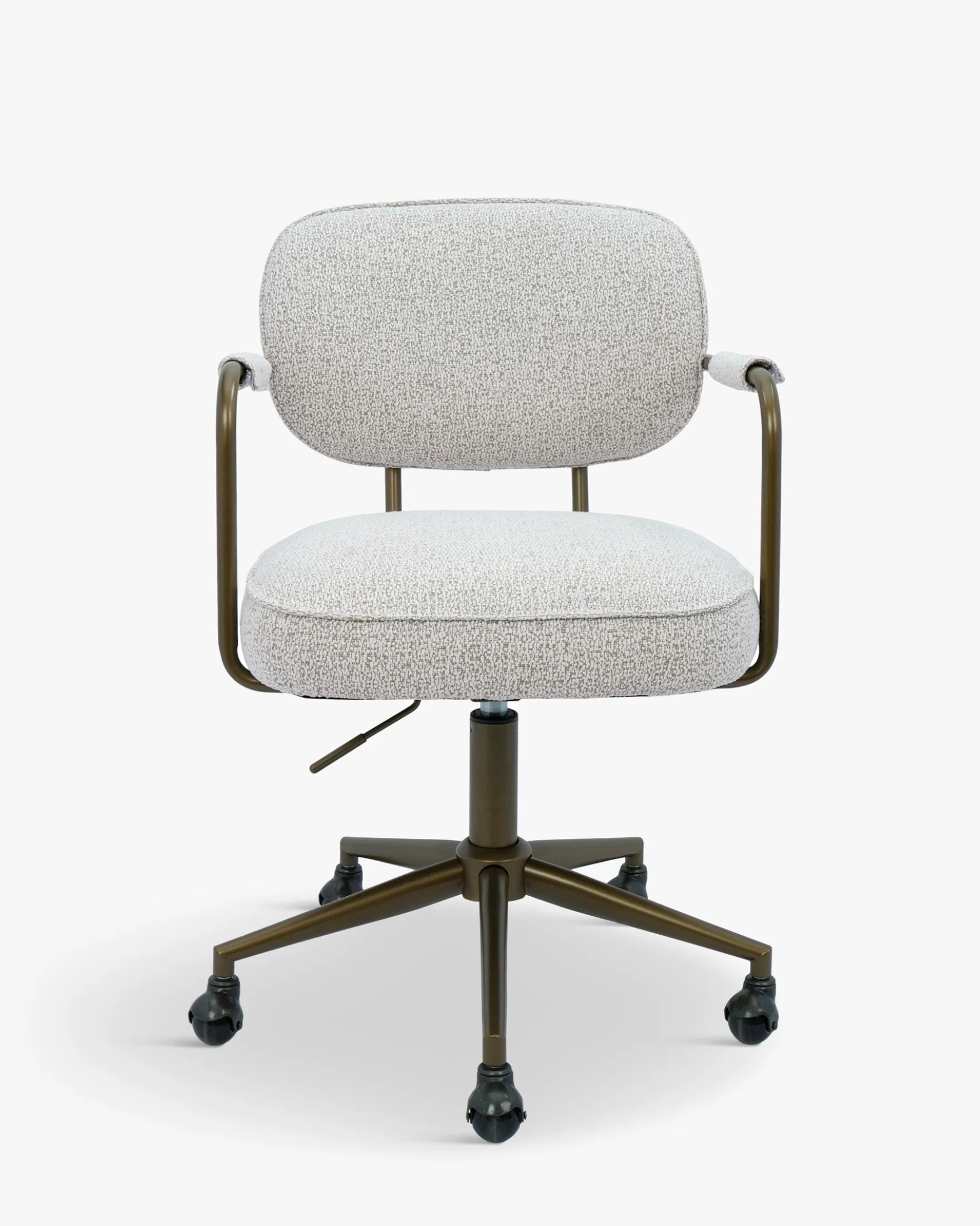 Chaise de bureau rotative, Tweed beige moucheté taupe Celesta