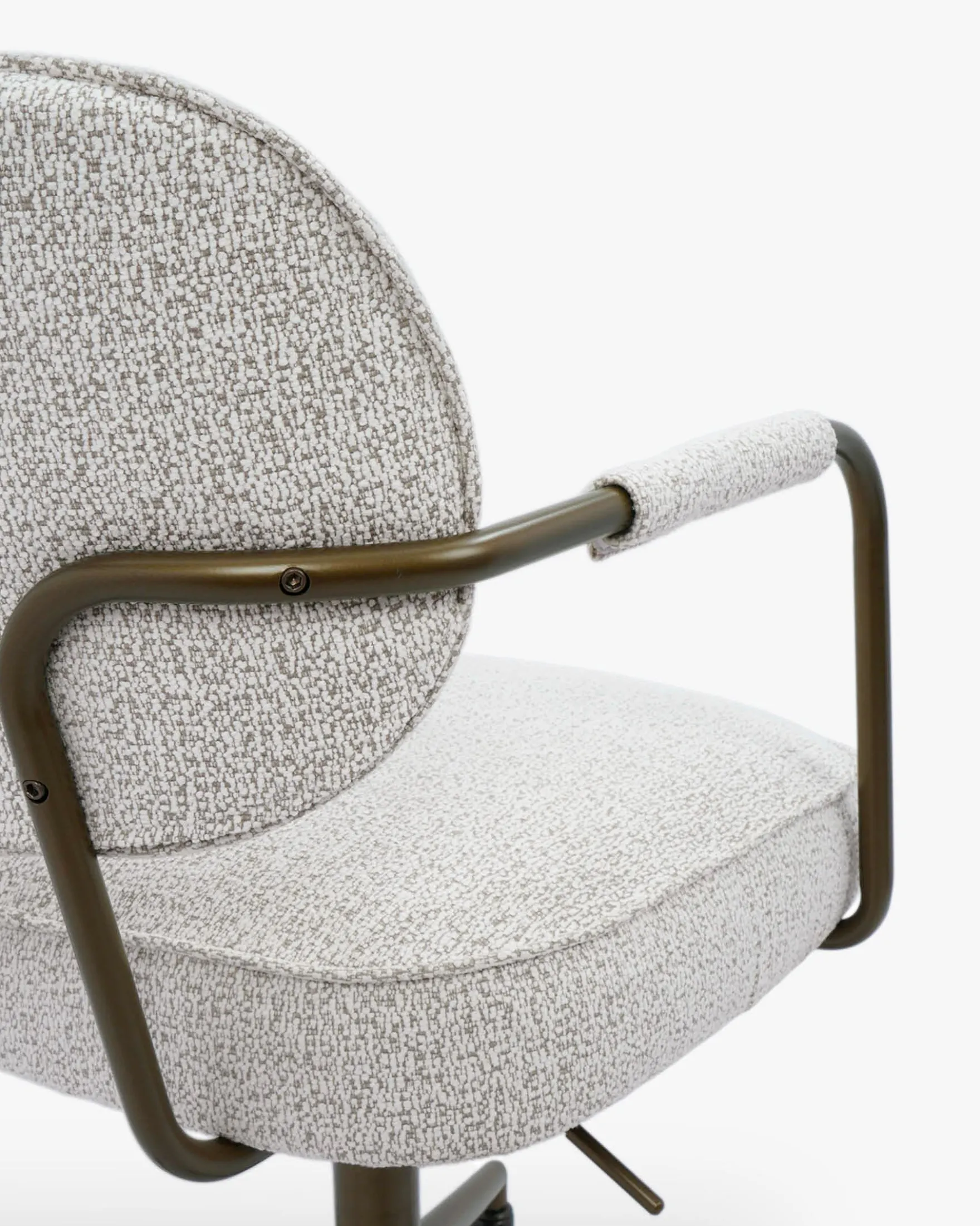 Chaise de bureau rotative, Tweed beige moucheté taupe Celesta