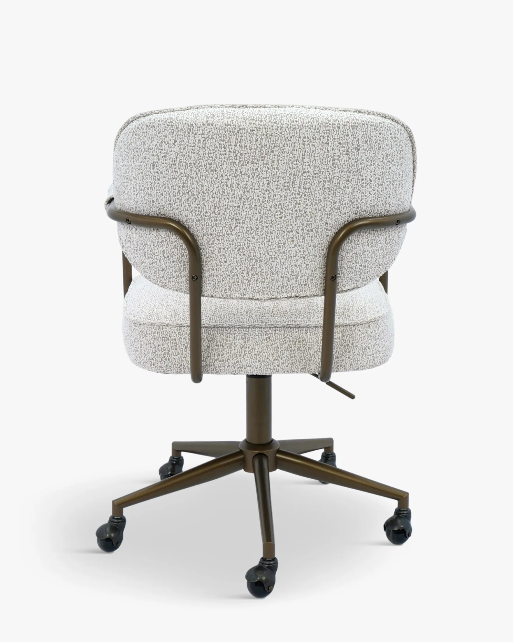 Chaise de bureau rotative, Tweed beige moucheté taupe Celesta