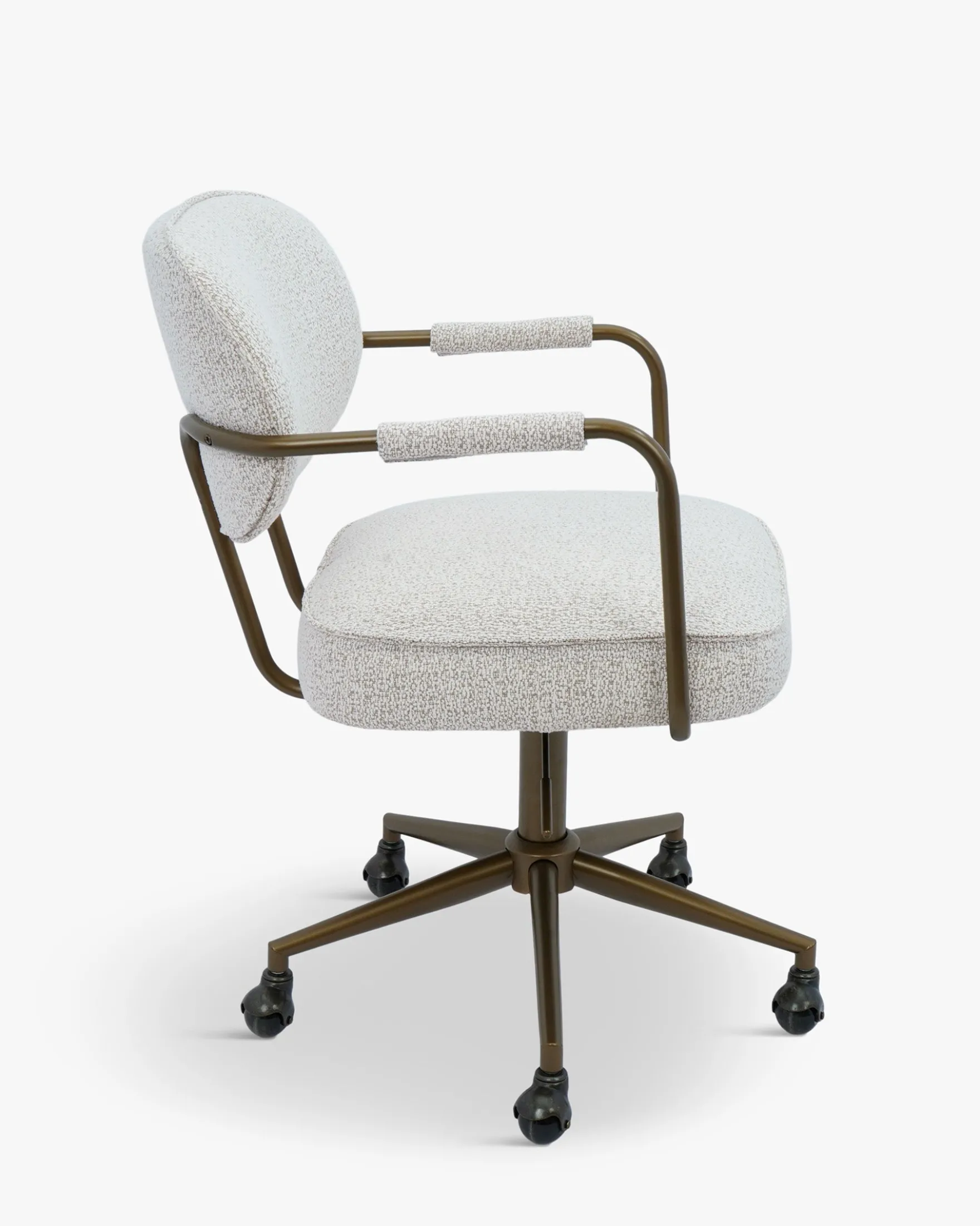 Chaise de bureau rotative, Tweed beige moucheté taupe Celesta
