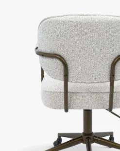 Chaise de bureau rotative, Tweed beige moucheté taupe Celesta