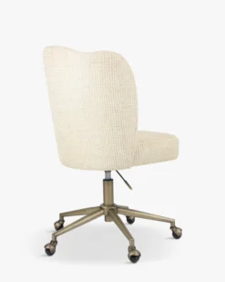Chaise de bureau rotative, Tweed beige miami & laiton brossé Aero