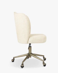 Chaise de bureau rotative, Tweed beige miami & laiton brossé Aero