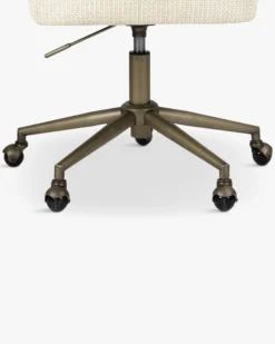 Chaise de bureau rotative, Tweed beige miami & laiton brossé Aero