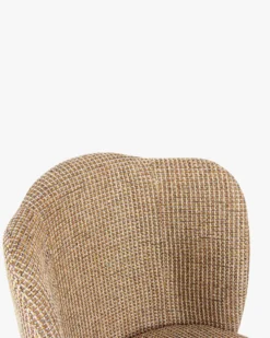 Chaise de bureau rotative, Tweed jaune miami & métal laiton Aero