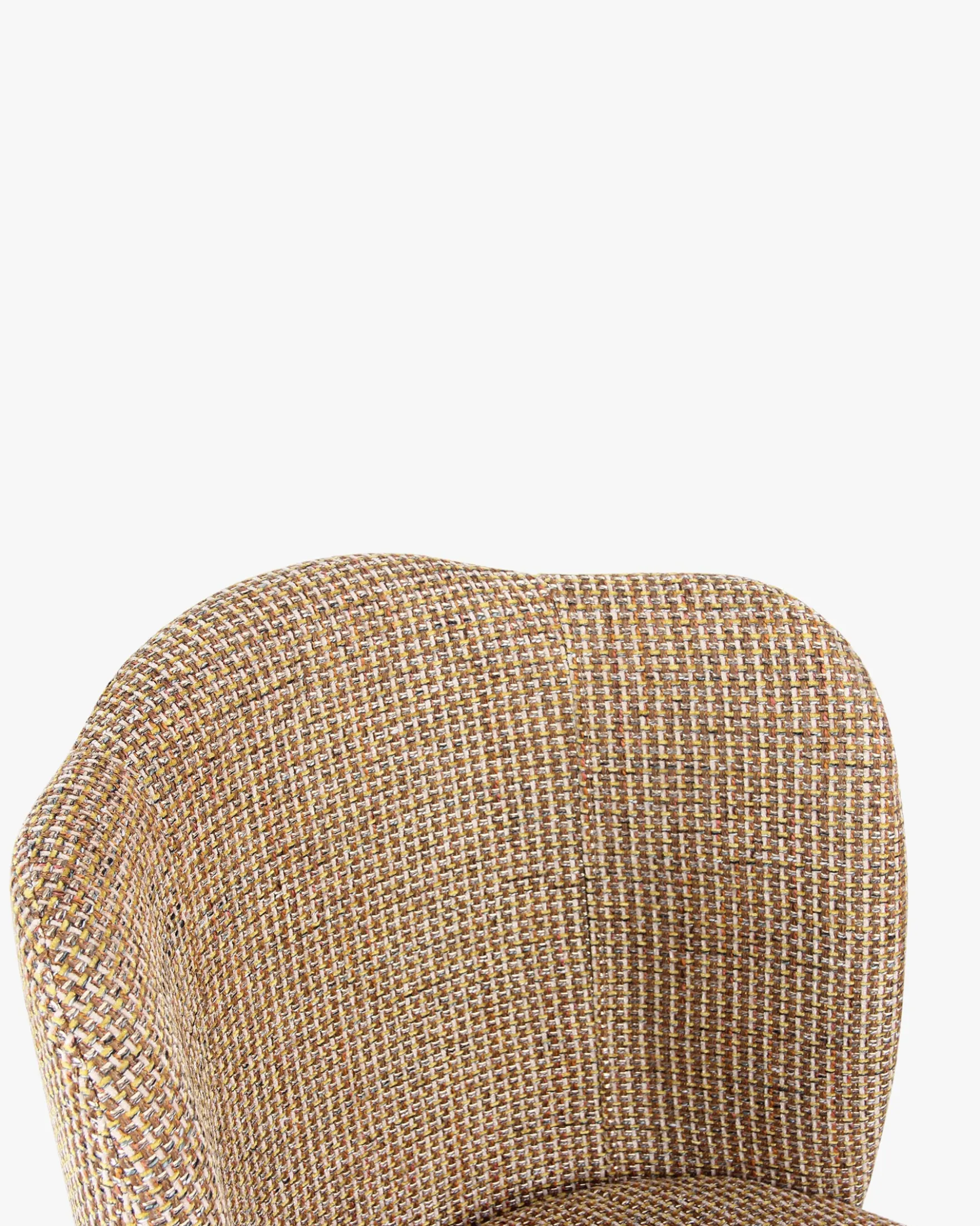 Chaise de bureau rotative, Tweed jaune miami & métal laiton Aero