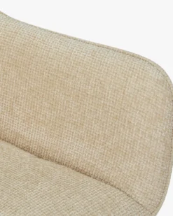 Chaise de bureau rotative, Tweed sable & métal doré, 60x86 Kingscross