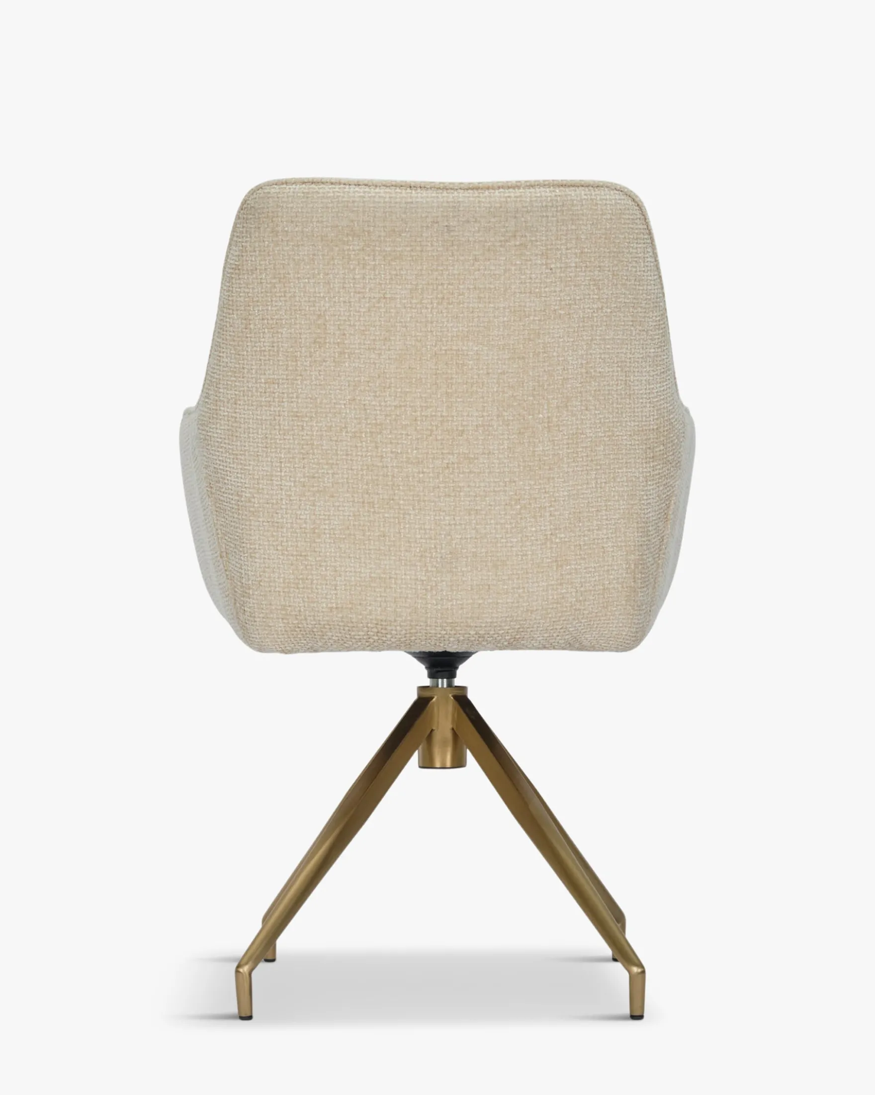 Chaise de bureau rotative, Tweed sable & métal doré, 60x86 Kingscross