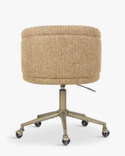 Chaise de bureau rotative, Tweed jaune miami & laiton Volta