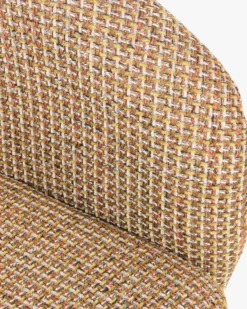 Chaise de bureau rotative, Tweed jaune miami & laiton Volta