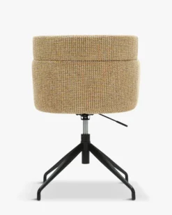 Chaise de bureau rotative, Tweed jaune miami & métal noir Baron
