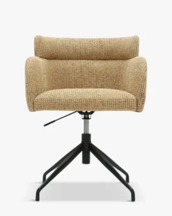 Chaise de bureau rotative, Tweed jaune miami & métal noir Baron