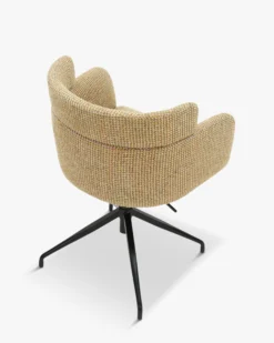 Chaise de bureau rotative, Tweed jaune miami & métal noir Baron