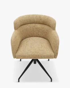 Chaise de bureau rotative, Tweed jaune miami & métal noir Baron