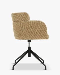 Chaise de bureau rotative, Tweed jaune miami & métal noir Baron