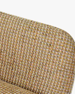 Chaise de bureau rotative, Tweed jaune miami & métal doré, 60x86 Kingscross