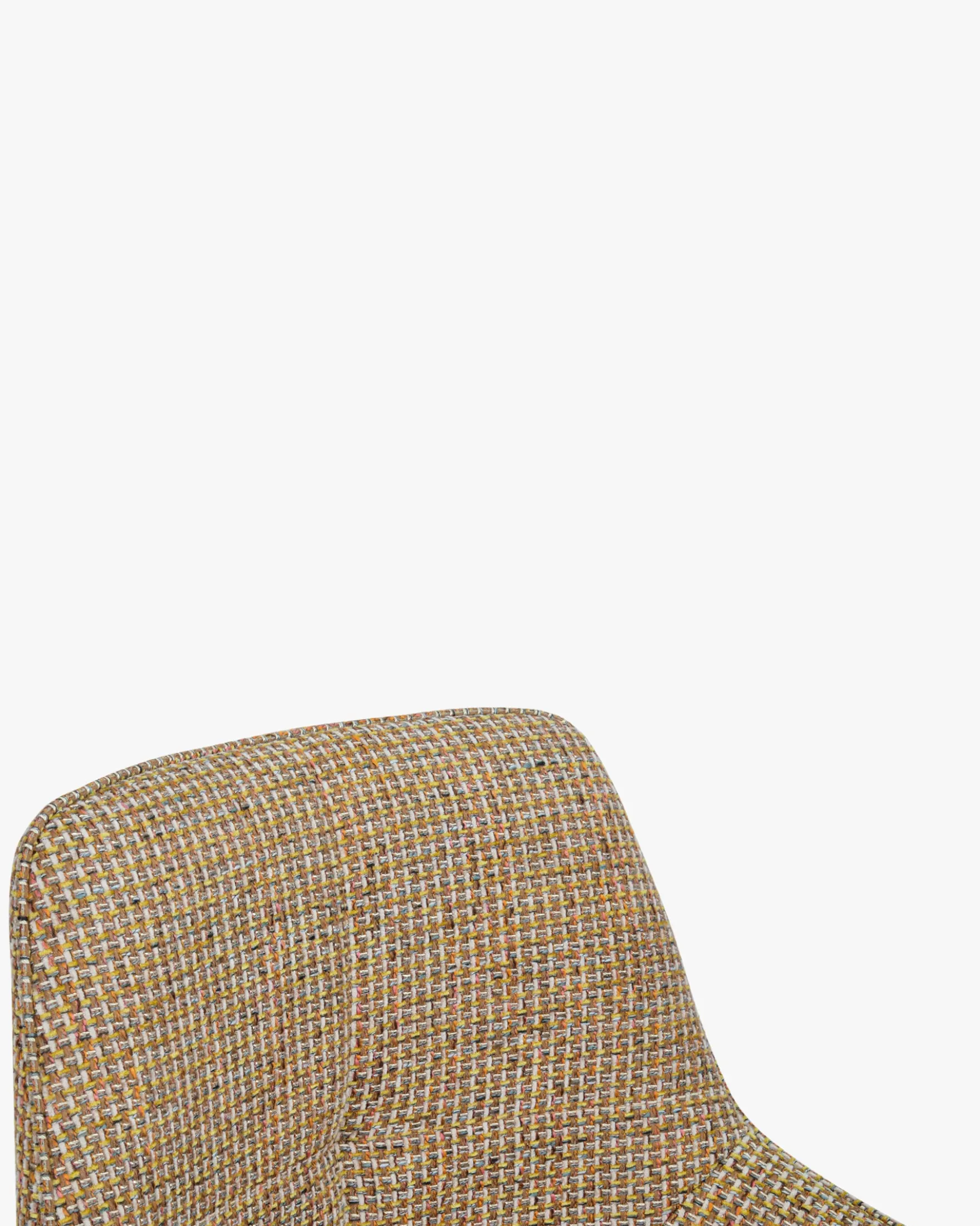 Chaise de bureau rotative, Tweed jaune miami & métal doré, 60x86 Kingscross